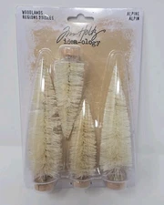 Tim Holtz Idea-ology Woodland Trees Alpine 4pcs TH94358 For Christmas Village