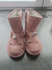 Baby Gap Unicorn Sherpa Boots Size 10 Pink