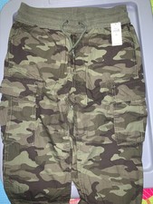 Kids Boys Fully Lined Cargo Joggers Pant Camo Elastic Waist Large 10 years old