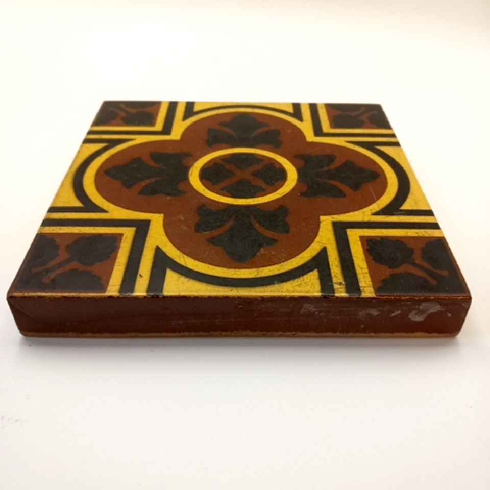 Rustic Encaustic Tile Antique Godwin Encaustic Gothic Revival 15cm Square Collectible Tile ...