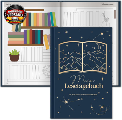 Lesetagebuch für Bücherliebhaber mit Platz für 52 Bücher, Planung, Notizen und R