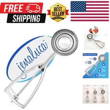 Extra Large Ice Cream Scoop - 1/3 Cup Disher Size stainless steel scooper for...