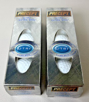 Precept U-Tri Extra Spin Golf Balls New In Box 2 Sleeves 6 Golf Balls