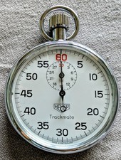 1978 Swiss HEUER TRACKMATE Ref. 595 BF 411 Mechanical Stopwatch Boxed Working