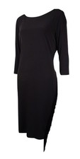 Calvin Klein Women's Fringed Trim 3/4 Jersey Sheath Dress (10, Black)