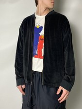 Polo by Ralph Lauren Men  Size L  Black Velour Zip up Pullover Sweatshirt