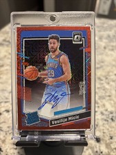 2023 Donruss Optic Vasilije Micic Rated Rookie Red Mojo On Card Auto Oklahoma