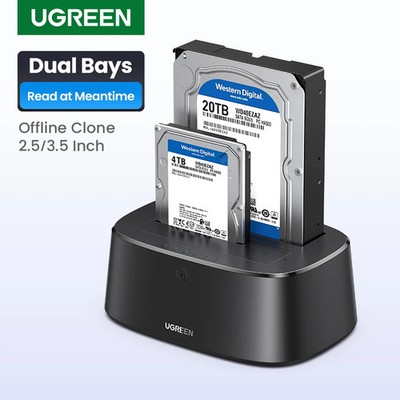 UGREEN Dual-Bay HDD Docking Station USB 3.0 for 2.5'' 3.5'' SATA SSD Offline Clone
