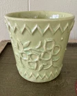 VTG Small McCoy Green Leaf/Flower Motif Planter / Pot / Jardiniere 1950'S