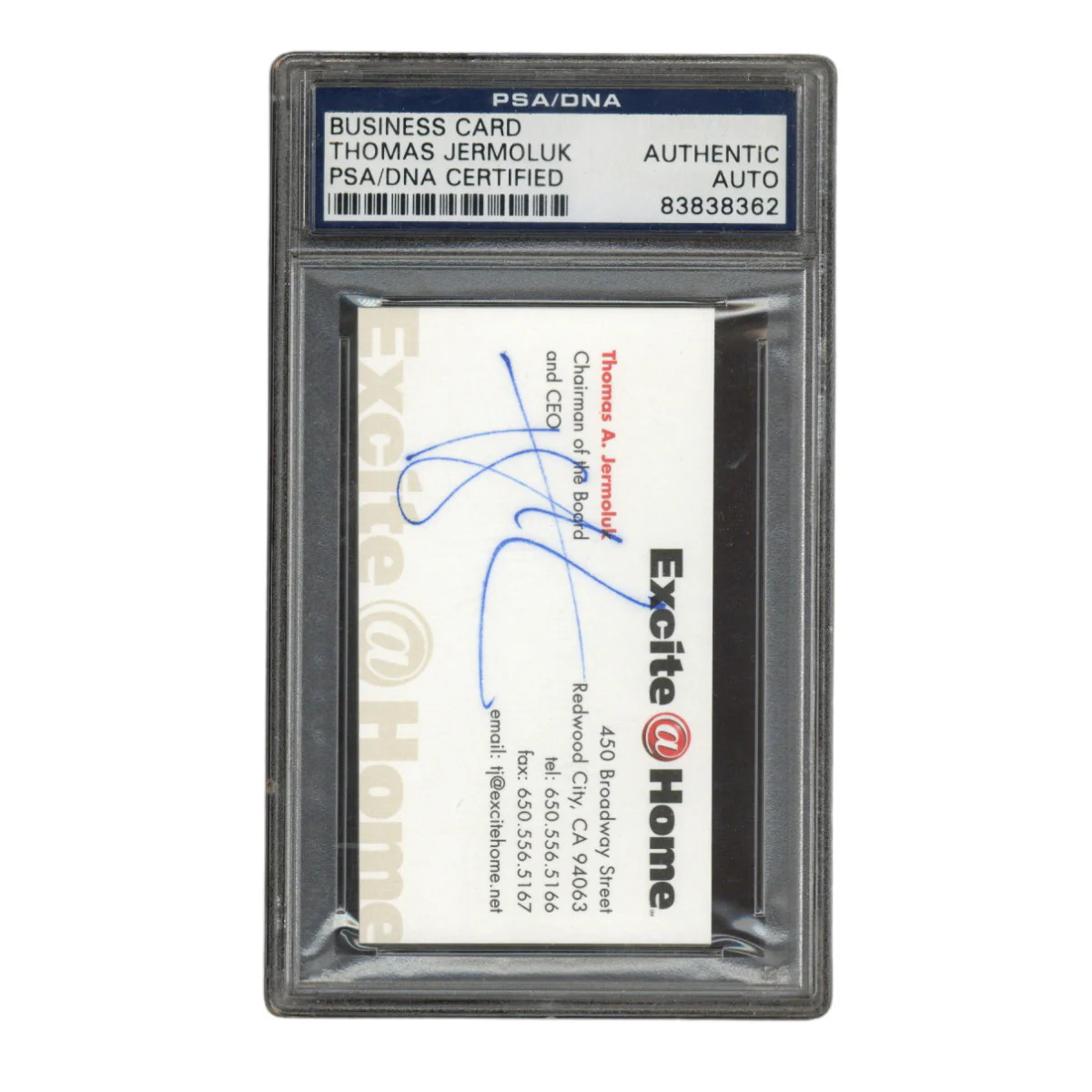 Thomas A Jermoluk Autographed Signed Excite Home Business Card PSA 