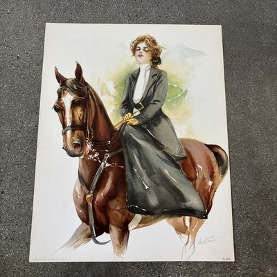 1908 Lithograph Lady On Horse Maud Stumm No. 80 D  (Gray Lith Co. N.Y.)