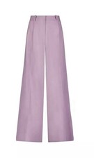Mac Duggal NWT Crepe Lilac Purple Wide Leg Button Trousers Work Party Sz 8