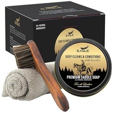 Saddle Soap for Leather   3-Piece Saddle Soap Kit for Leather Cleaning, Boots,