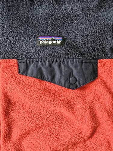 Patagonia Kids Lightweight Micro D Snap-T Fleece Jacket Blue/Red Large STY65465 - Picture 2 of 6