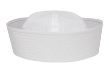 Sailor Hat White Military US Navy Cotton Dixie Cup Yacht Cap Sailing Nautical