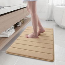 Memory Foam Bath Mat 35.4x24 Inch Camel Ultra Soft Non-Slip Rug Runner