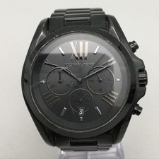 Michael Kors Bradshaw MK-5550 Women Watch 45mm Black Chrono New Battery 6.25"