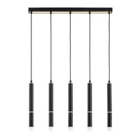 HäNgelampe 5-Flammig Schwarz Modern Zylinder G9 L:60 Cm Pendelleuchte Esstisch