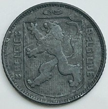 1942 Belgium Franc KM# 127 Circulated Condition