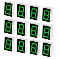 12Pcs 7 Segment LED Display, 3.3V Common Cathode Digital Tube, Emerald Green