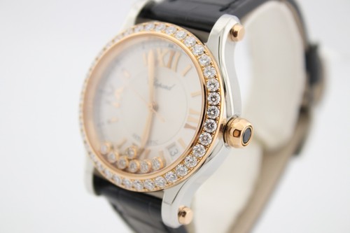 Chopard Happy Sport Auto 18k RG & Steel Factory Diamond Watch 278559-6003 - Picture 6 of 12