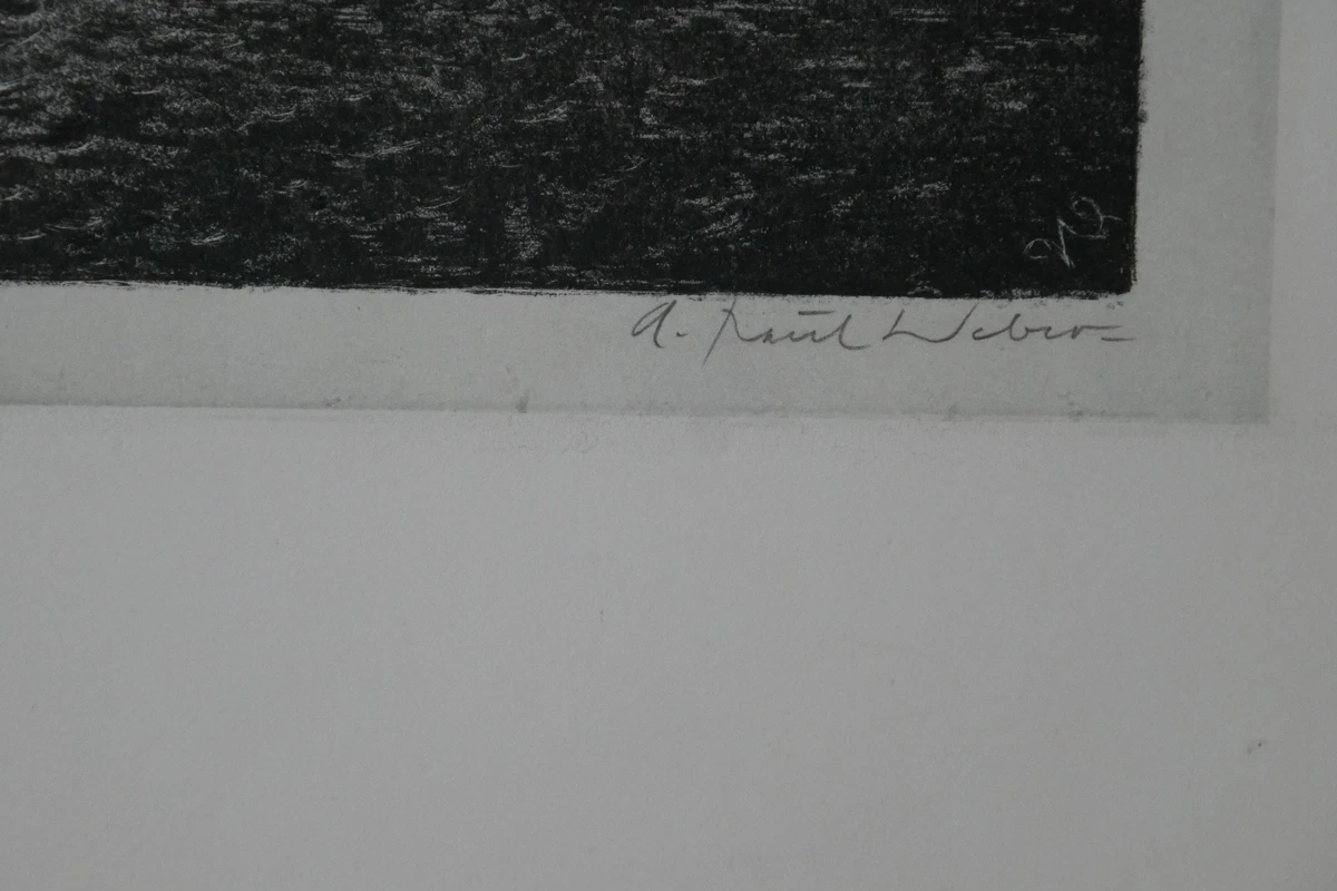 A. Paul Weber, Original Lithographie, signiert, Der Wegweiser