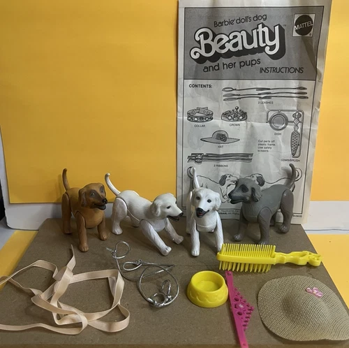 Vintage 1981 Barbie Doll's Pups, Accessories, Instruction Booklet Collectable