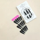New False Press-on Nails Extra Long Stiletto Black Gloss 24pcs + Nail Tabs Bn295
