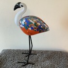 Handmade Glass Bird Figurine with Metal Legs Decorative Collectible — photo 3