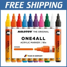 Refillable Acrylic Paint Marker Set, 10 Colors