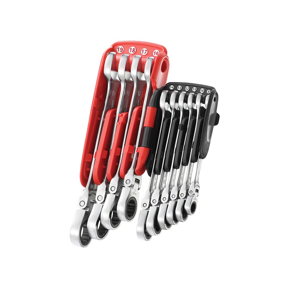 Facom Ratchet Combination Flexi Wrench Set, 10 Piece