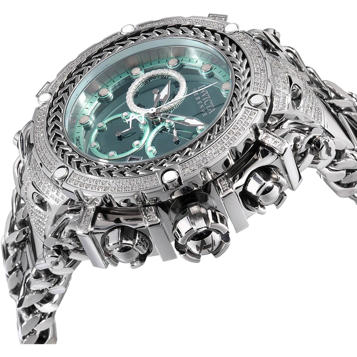 パワーストーン⑦ Invicta Men's Watch Gladiator Chronograph Turquoise Dial Silver