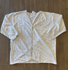 Vintage White Victoria s Secret Yellow Tag Button Up Pajama Top Size L