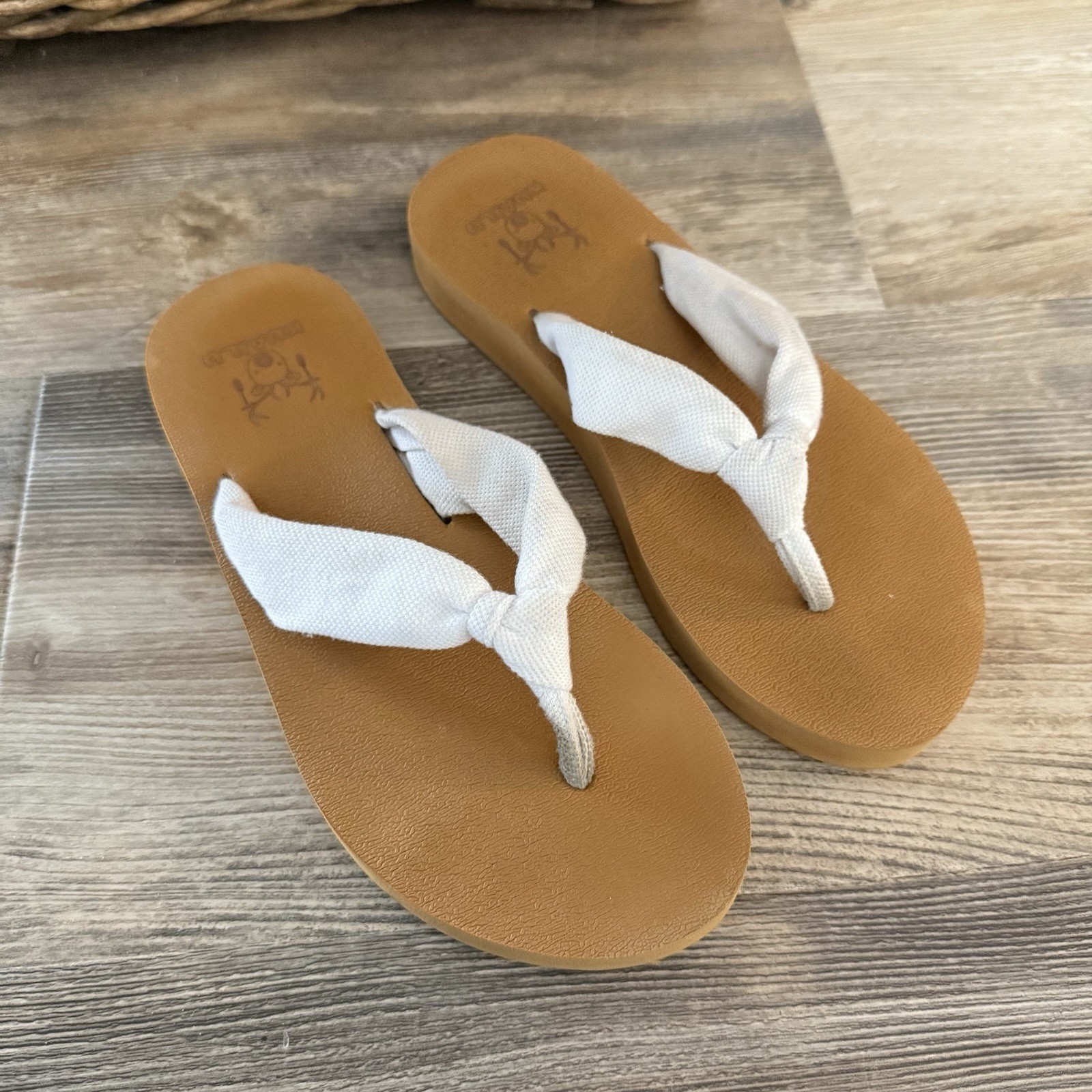 SAOLA Sandali donna KuaiLu infradito marrone con cinturino in tessuto suola marrone 9 75”