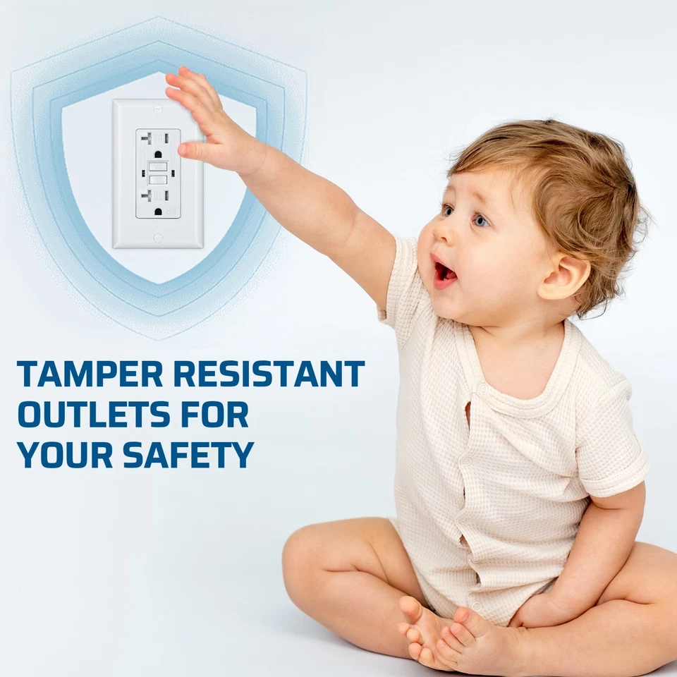 DEWENWILS Paquete de 5 salidas GFCI 20 amperios, resistente a la intemperie para exteriores (WR), blanco Foto 3 de 4