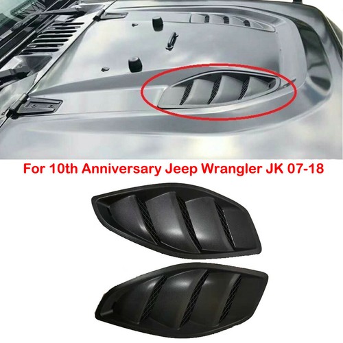 2pcs Louvers Vents Engine Inlet Hood For 10th Anniversary Jeep Wrangler ...