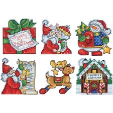 Design Works Cross Stitch Kit - Santa's Workshop Ornaments 6 on Plastic Canvas