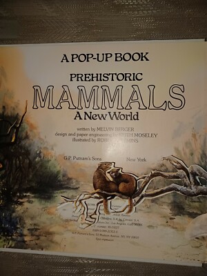 Prehistoric Mammals A New World Pop Up Book 1986 1st Impression