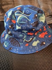 Gymboree Toddler Sun Hat Boys Ocean Fish Pool Beach Bucket Baby
