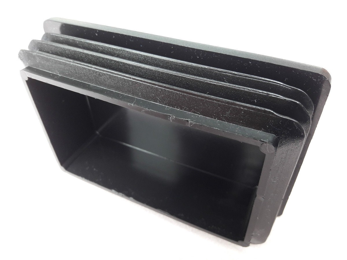 8 Rechteckstopfen 50x120mm - Schwarze Rohrverschlüsse Aus Kunststoff