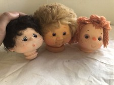3 Vintage Doll Heads, 1984 Sweet Love Kids, Red Headed Halloween spooky