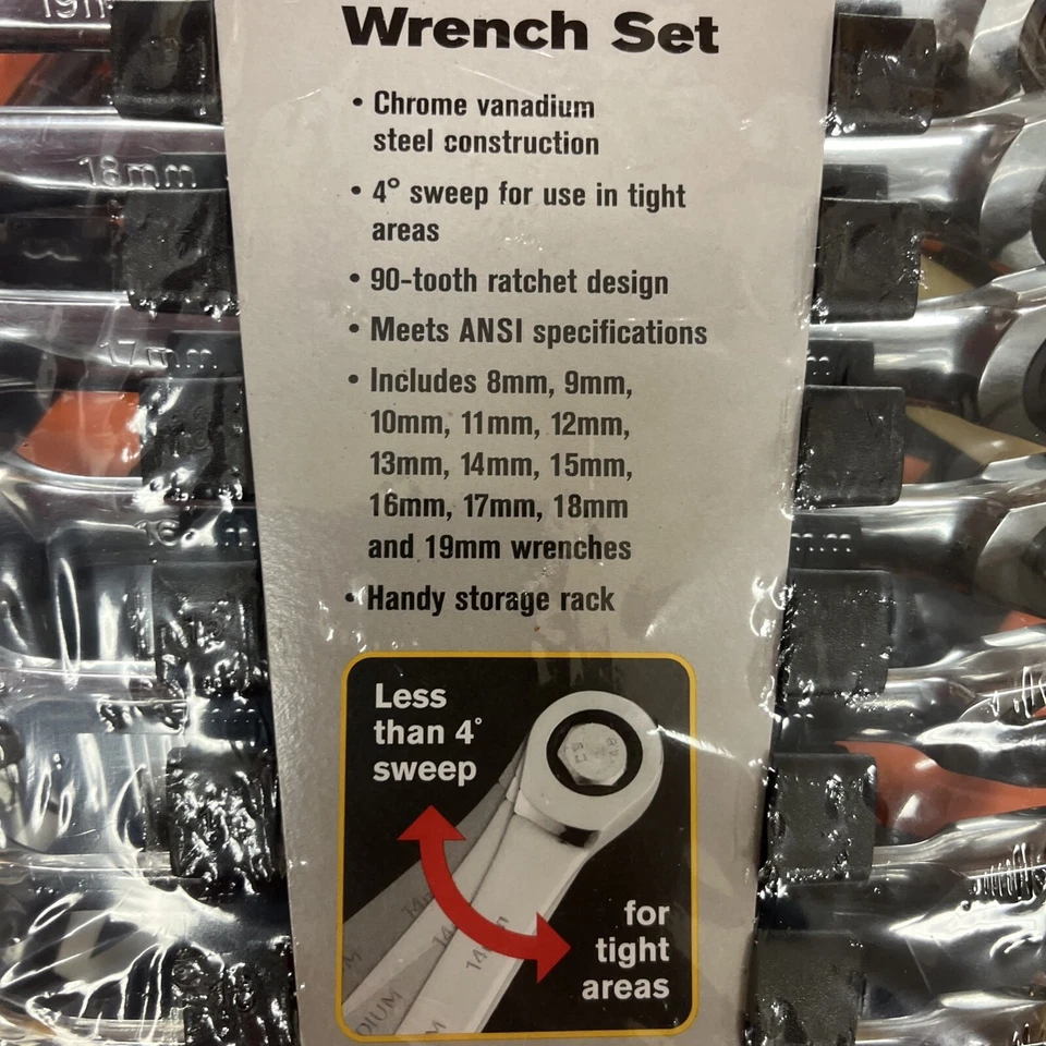 Juego de llaves de trinquete flexibles Klutch de 12 piezas, métricas de 8 mm - 19 mm Foto 3 de 4