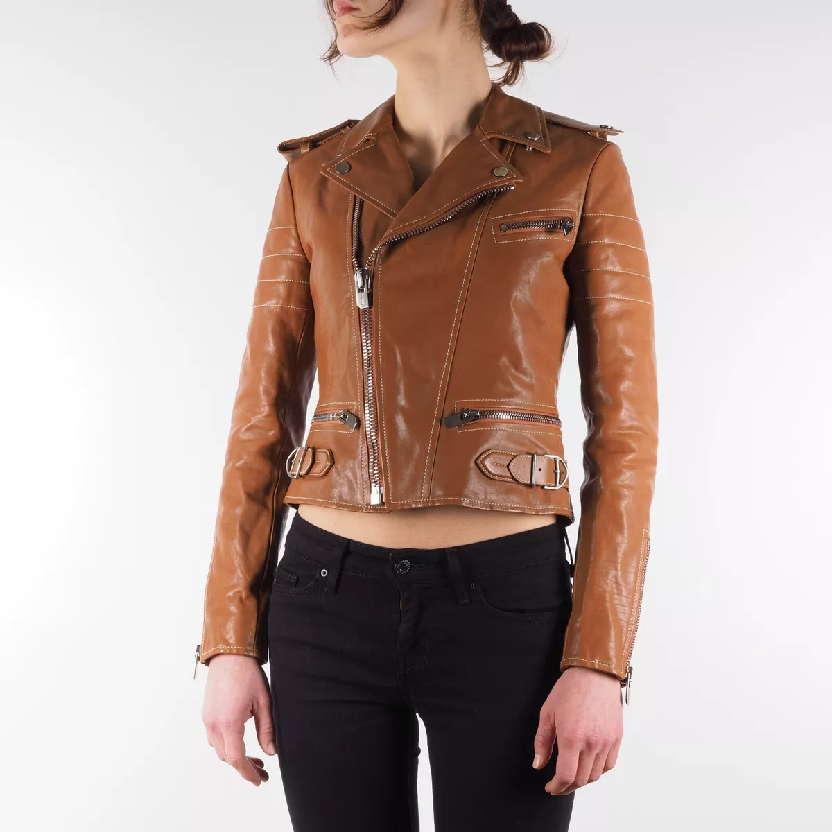 Bally leather jacket womens sale