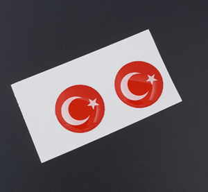 2x 3d Turkei Symbol Deko Sticker Turkiye Turk Ay Yildiz Aufkleber Auto Rot 1 5cm Ebay