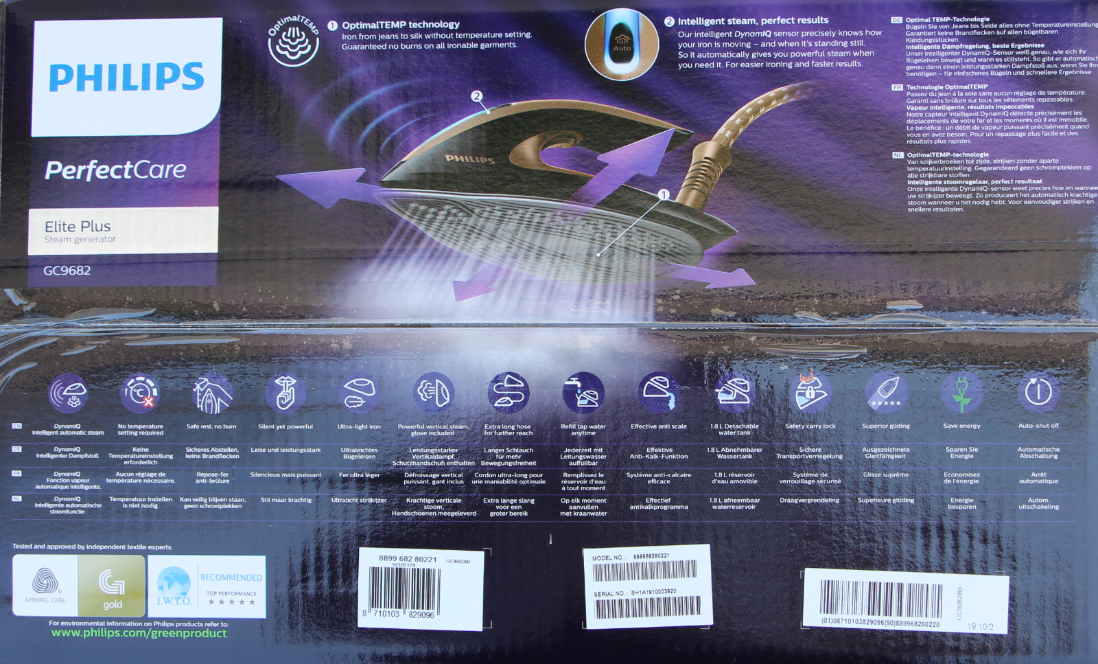 Philips GC9682/80 Perfect Care Elite Plus Dampfbügelstation (2700  