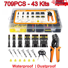 709Pcs 1-6 Pin Car Automotive Waterproof Electrical Wire Connector Plug Kit Set