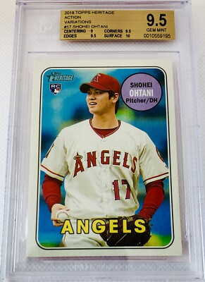 2018 Topps Heritage Shohei Ohtani RC Action Variation Rookie Card
