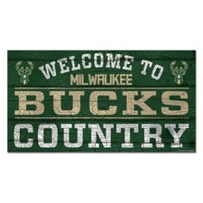 MILWAUKEE BUCKS WELCOME TO BUCKS COUNTRY WOOD SIGN 13"X24'' WINCRAFT