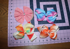 CUTE Little Girl GIRLS Large Cheer Clip On Bow LOT Dance Gymnastics School Dress