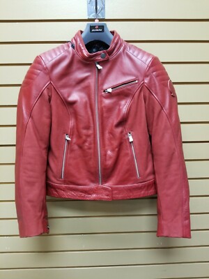 REV'IT! Clare Women's Leather Motorcycle Jacket Red FJL093